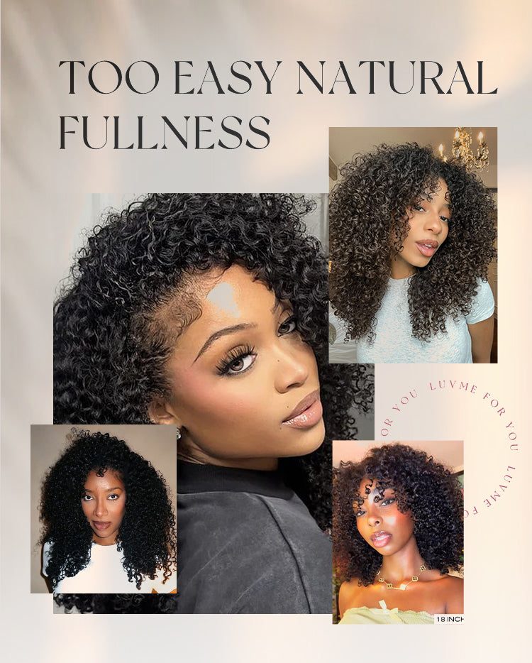 Luvme Chestnut Brown With Honey Blonde Highlights Yaki Body Wave Layer Cut half Wig-09