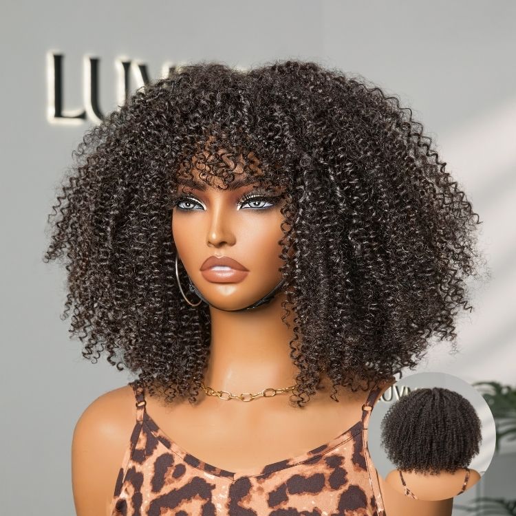 Special Deal | Ready to Go Bouncy Jerry Curl Glueless Minimalist Lace Wig with Bangs - US Only-01