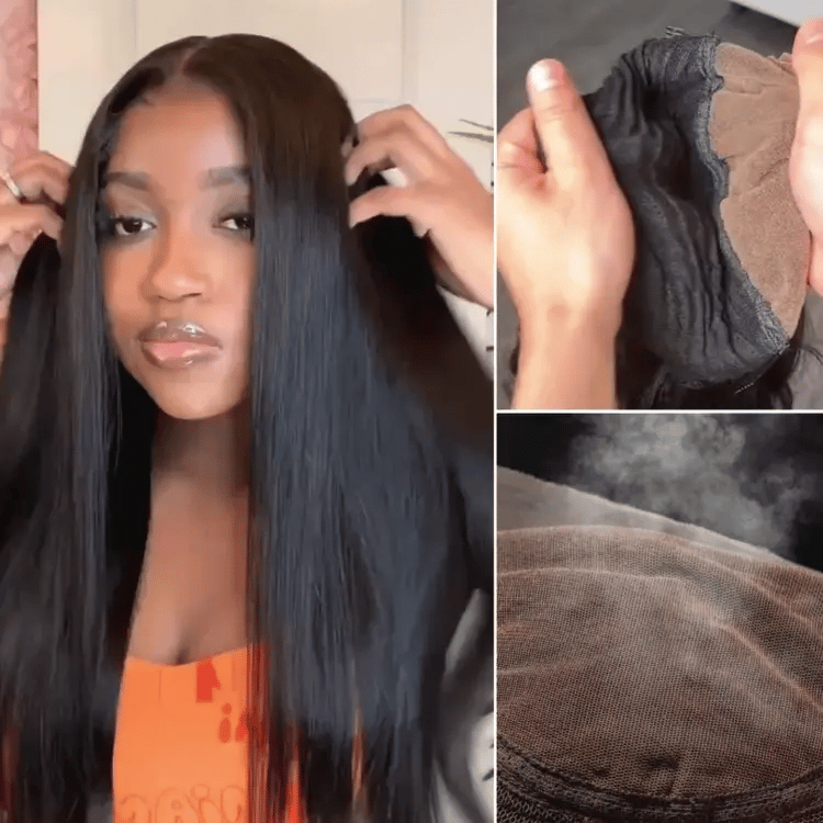 AiryFit™ Scalp Care Wigs - Silky Straight Middle Part Glueless 5x5 Closure Lace Long Wig Pre-Cut Lace-26