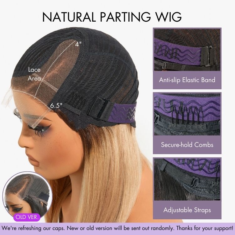 Honey Blonde Highlight Layered Cut Glueless Wig Minimalist HD Lace Human Hair Wig-02