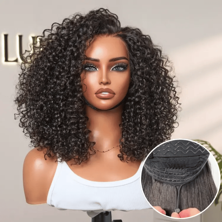 180% Density Face-Framing Trendy Curly Wig Glueless Ear-to-ear Wide T Lace Front Wig Human Hair Pre-Cut Lace-14