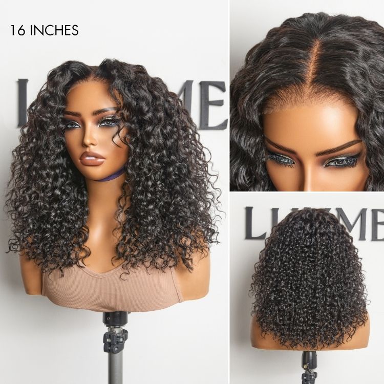 Luvme Hair AiryFit™ scalp care curly 5x5 closure wig with water wave pattern, pre-cut lace, snug fit, and glueless design.