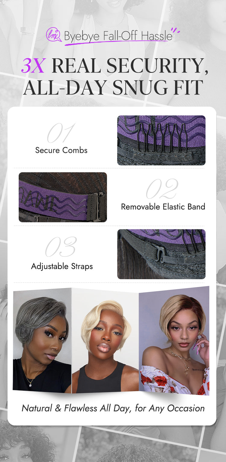 New Customers Only | Affordable Pixie Cut Minimalist HD Lace Glueless Wig Pre-Cut Lace-23