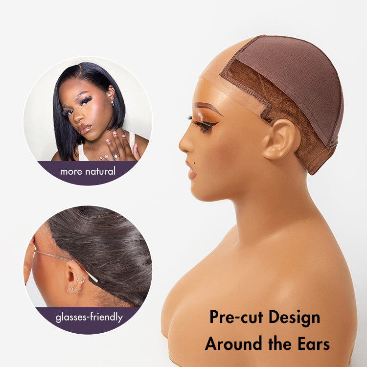 Luvme Hair Upgraded Natural Max 1pc wig cap 2.0 with non-slip grip band and transparent lace for lace front wigs.