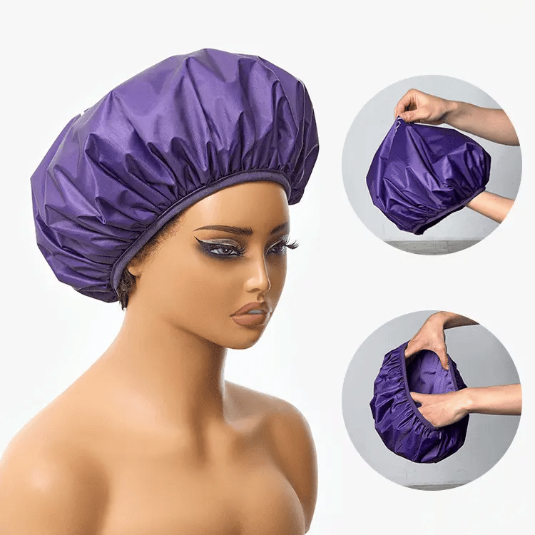 1pc Dual-Layer Shower Cap, Perfect for All Hair Lengths, Breathable & Comfortable-01