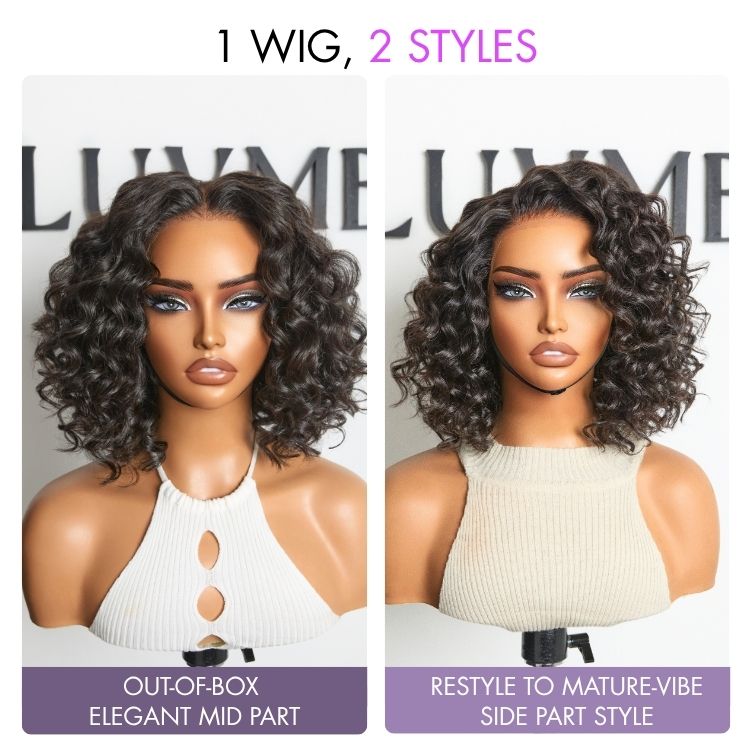 Lightweight & Voluminous Beach Wave Glueless 13x4 Lace Front Short Wig for Summer Pre-Cut Lace-04