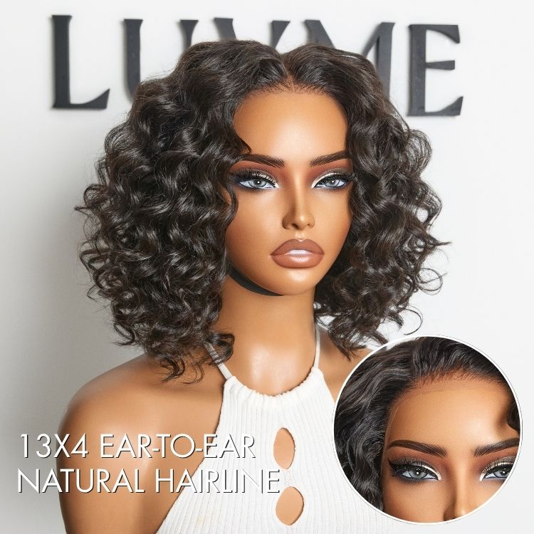 Lightweight & Voluminous Beach Wave Glueless 13x4 Lace Front Short Wig for Summer Pre-Cut Lace-02