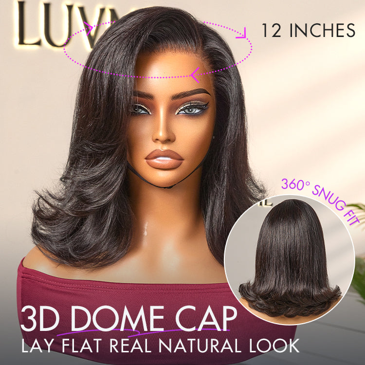 Retro 90s Flip Ends Bob Cut Wig Glueless 13x4 Frontal Lace Human Hair