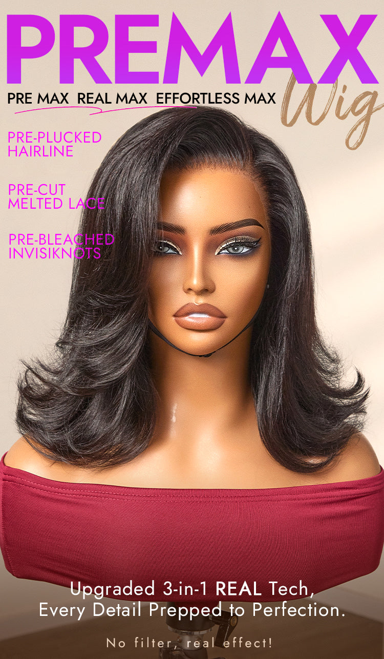 Crazy Wednesday | Retro 90s Flip Ends Bob Cut Wig Glueless 13x4 Frontal Lace Human Hair Wig-11