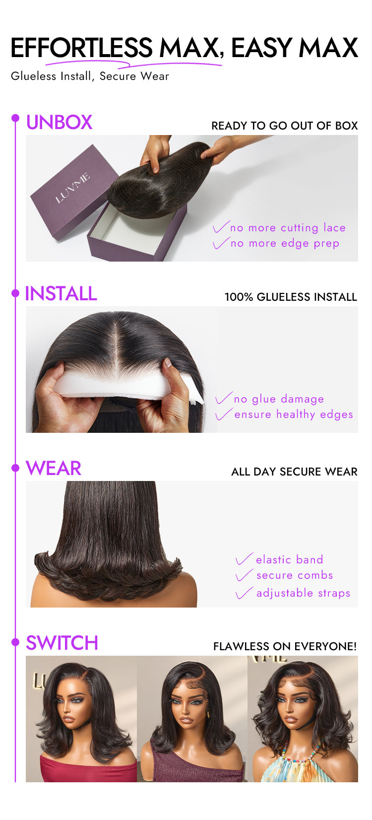 VIP Only | Retro 90s Flip Ends Bob Cut Wig Glueless 13x4 Frontal Lace Human Hair Wig-14