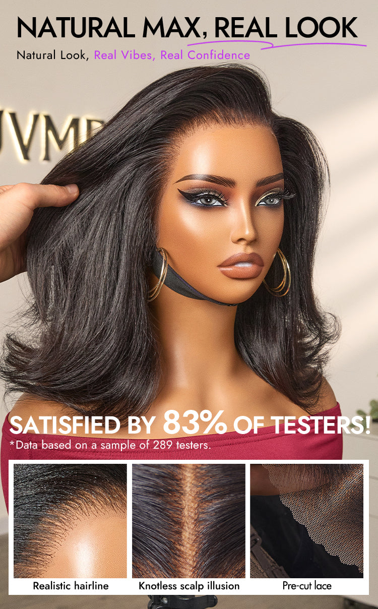 VIP Only | Retro 90s Flip Ends Bob Cut Wig Glueless 13x4 Frontal Lace Human Hair Wig-13