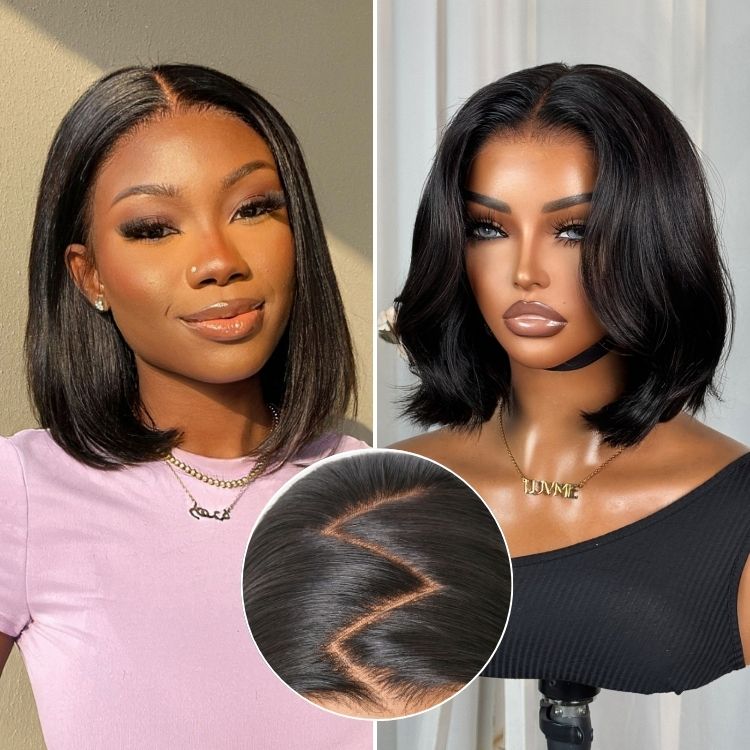 PartingMax silky blunt cut bob 7x6 closure glueless wig for summer