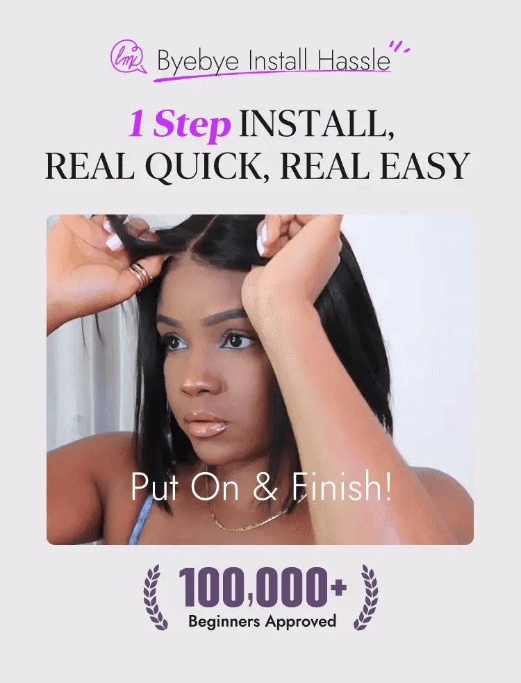 Luvme Hair Beginner Friendly Glueless Silky Blunt Cut 4x4 Closure Bob Wig 100% Human Hair | Upgraded 2.0-18