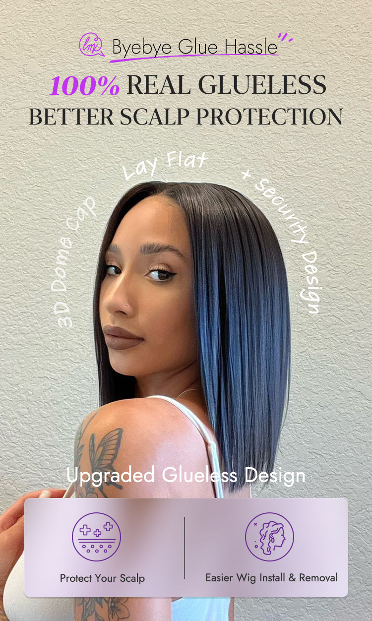 Luvme Hair Beginner Friendly Glueless Silky Blunt Cut 4x4 Closure Bob Wig 100% Human Hair | Upgraded 2.0-19
