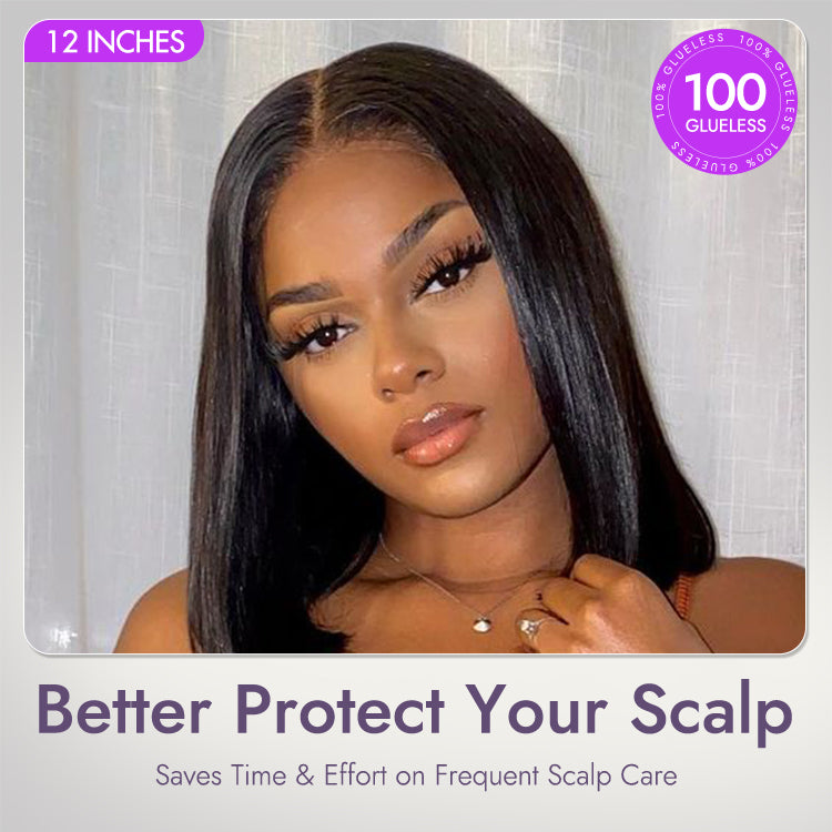 My GO-TO BOB™ - Glueless 5x5 Closure HD Lace Silky Straight Human Hair Wig-05