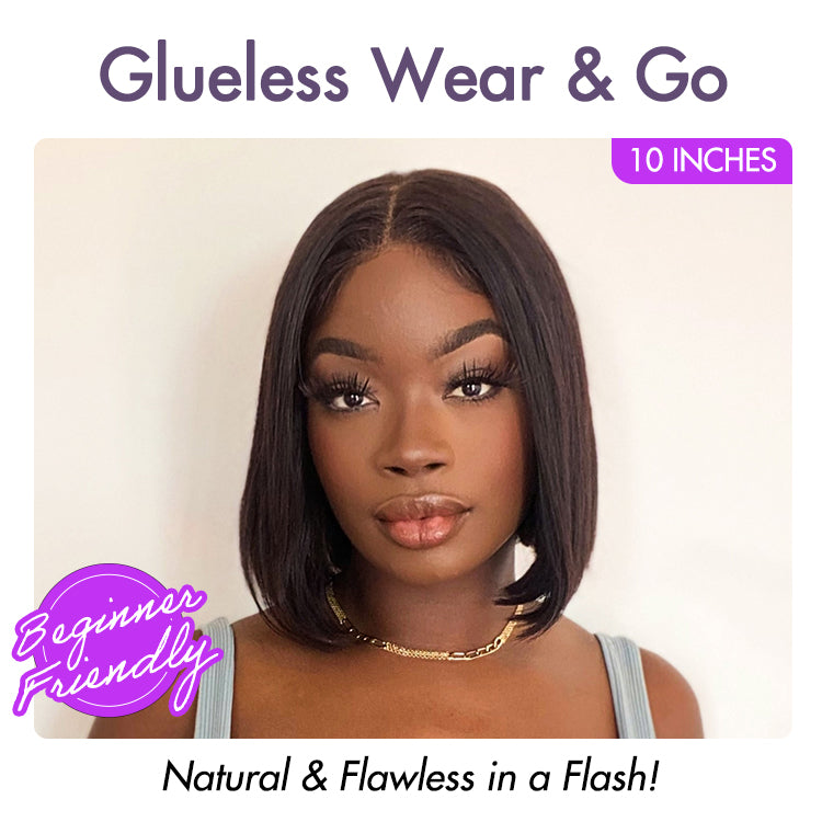 My GO-TO BOB™ - Glueless 5x5 Closure HD Lace Silky Straight Human Hair Wig-14