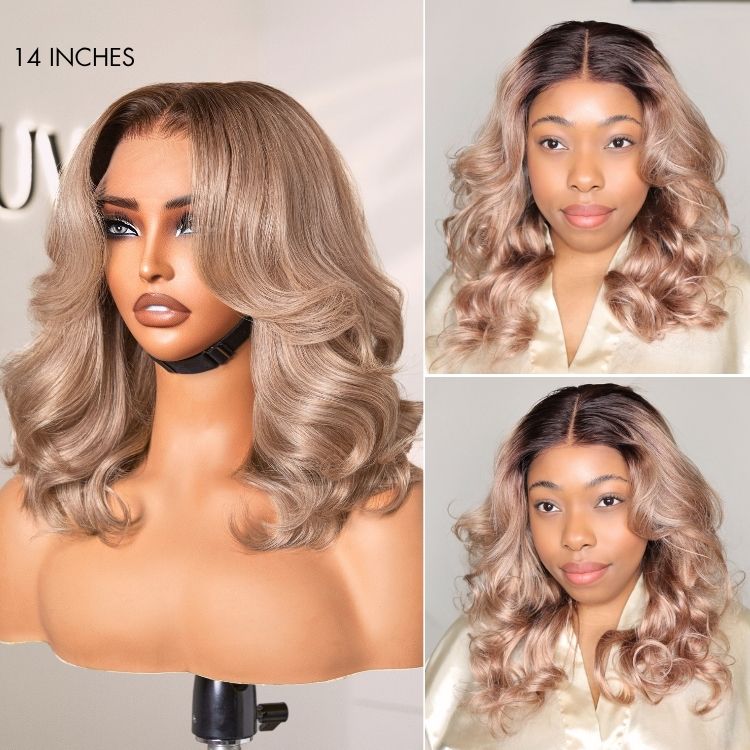 Ash Blonde Loose Body Wave 5x5 Closure Lace Glueless Wig Breathable Cap-33