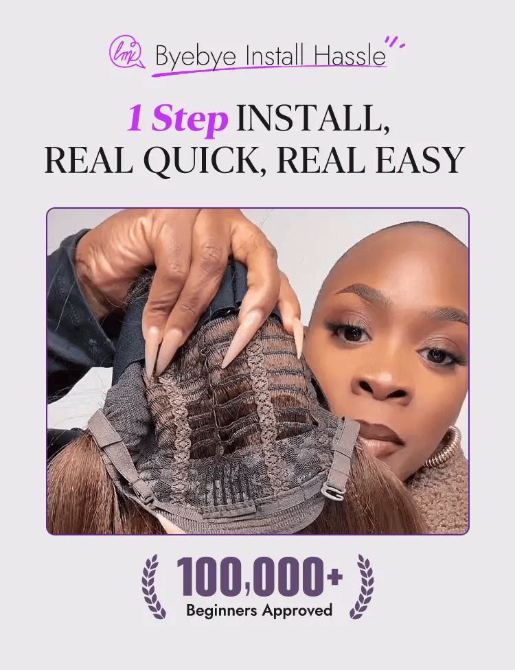 Ash Blonde Highlights Yaki Blunt Cut Bob Wig with Bangs Glueless Minimalist Lace Short Wig Breathable Cap-18