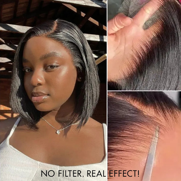 PreMax Wigs - Natural Black / Blonde Highlight C Part Glueless Lace Front Bob Wig-32