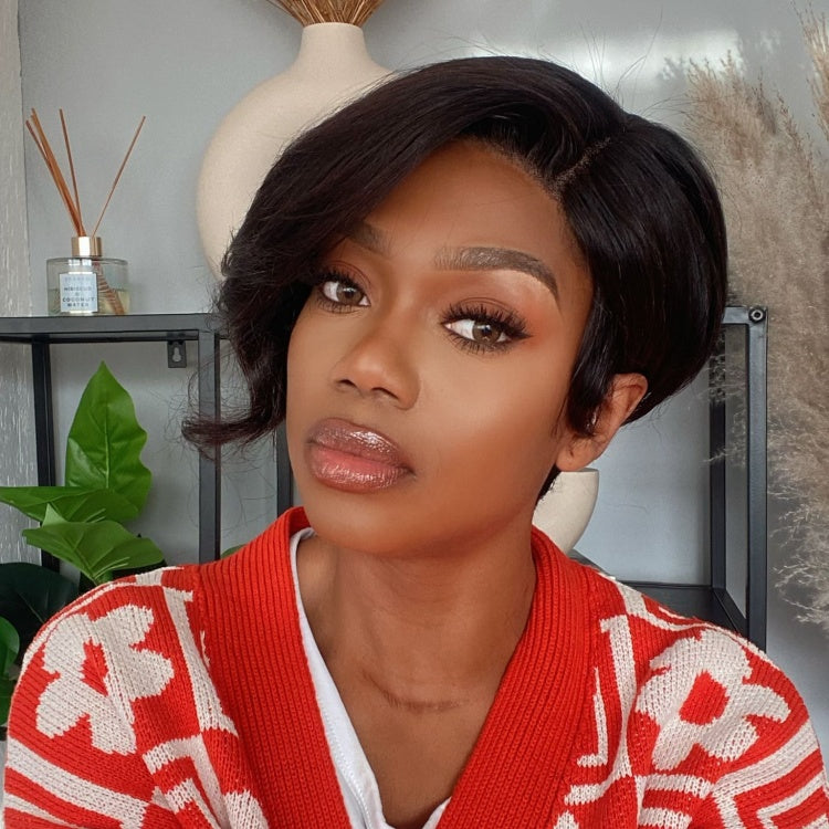 Weekly Special | Mature Boss Style Affordable 5x5 Closure Lace Short Pixie Cut Pre Cut Lace Wig 100% Human Hair - US ONLY-01