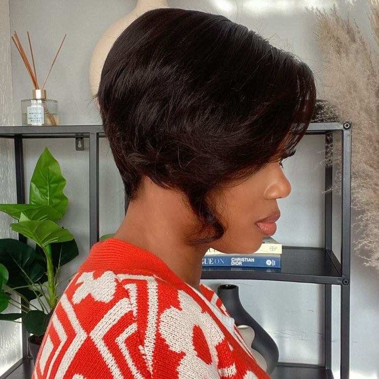 Weekly Special | Mature Boss Style Affordable 5x5 Closure Lace Short Pixie Cut Pre Cut Lace Wig 100% Human Hair - US ONLY-02