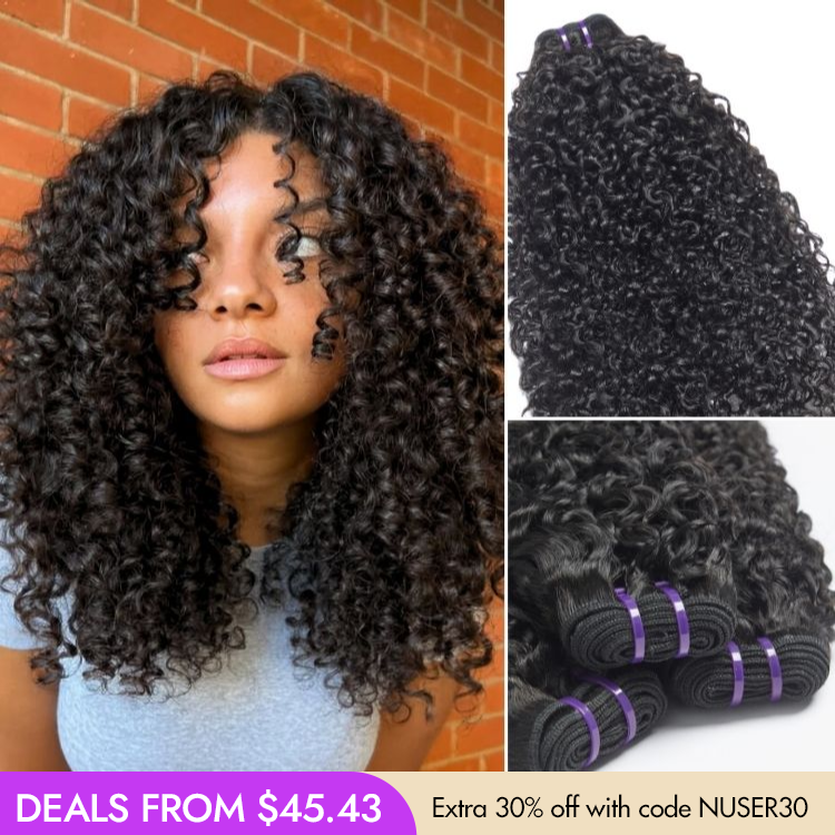 New Customers Only | Messy Burmese Curly Bundles 100% Virgin Human Hair Bundles 1pc / 3pcs-18