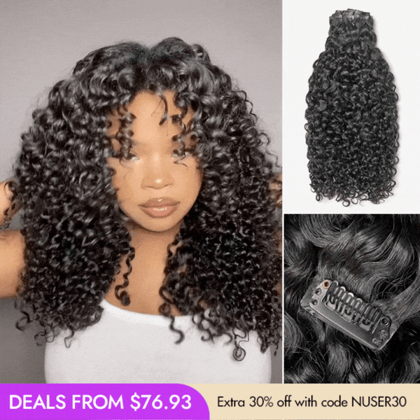 Luvme Hair New Customers Only | Messy Burmese Curly Seamless Clip in Extensions Human Hair with Free Gift