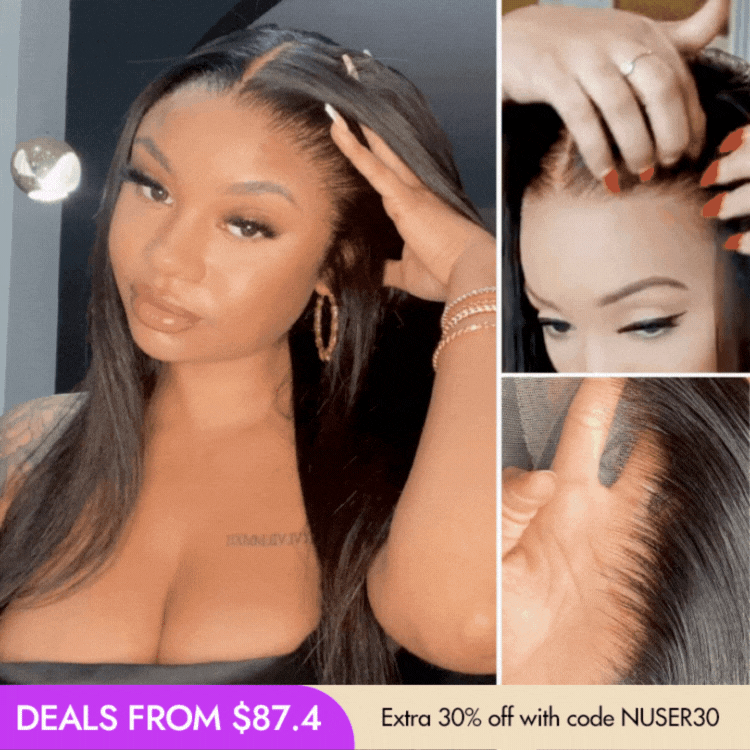 New Customers Only | PreMax Wigs | Super Natural Hairline Silky Straight Glueless 13x4 Frontal Lace Wig Human Hair Pre-Cut Lace-20