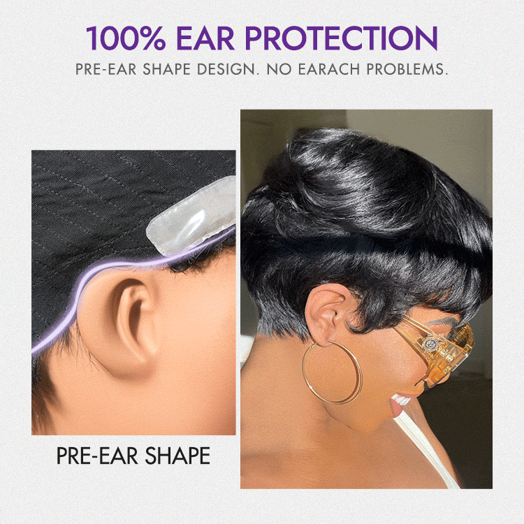 New Customers Only | Throw On & Go Short Cut with Bangs Wig Ultra Comfort Cotton Cap Glueless Wig Hair Loss Friendly - US Only-14