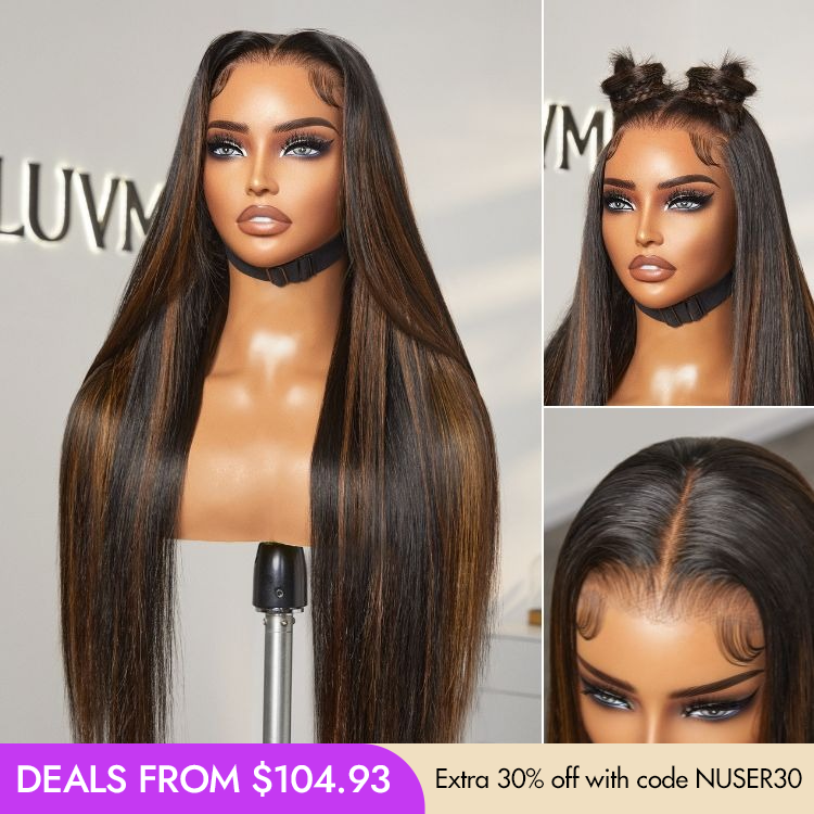 New Customers Only | PreMax Wigs | Super Natural Hairline Silky Straight Glueless 13x4 Frontal Lace Wig Human Hair Pre-Cut Lace-23