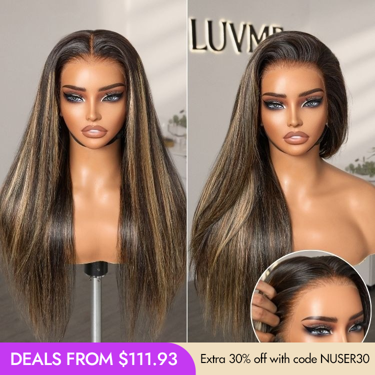Luvme Hair PreMax Wigs silky straight 13x4 lace frontal wig with natural hairline and glueless design, human hair, pre-cut lace.