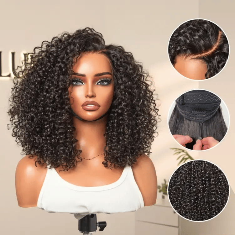 180% Density Face-Framing Trendy Curly Wig Glueless Ear-to-ear Wide T Lace Front Wig Human Hair Pre-Cut Lace-21