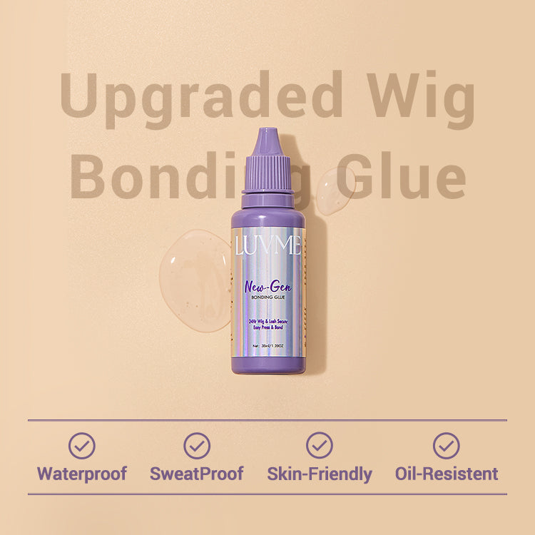 Luvme Hair lace wig glue and remover kit with applicator and removal tools, designed for secure hold and easy removal.