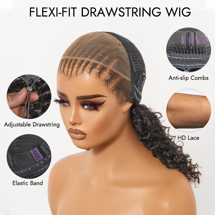 Readitress™ | PreMax Wigs Knotless Fulani Braids Deep Wave Glueless Ear-to-ear 13x6 Frontal HD Lace Wig Human Hair Flexi-Fit Drawstring Cap-06
