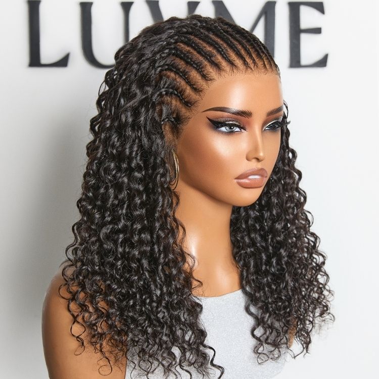 Readitress™ | PreMax Wigs Knotless Fulani Braids Deep Wave Glueless Ear-to-ear 13x6 Frontal HD Lace Wig Human Hair Flexi-Fit Drawstring Cap-03