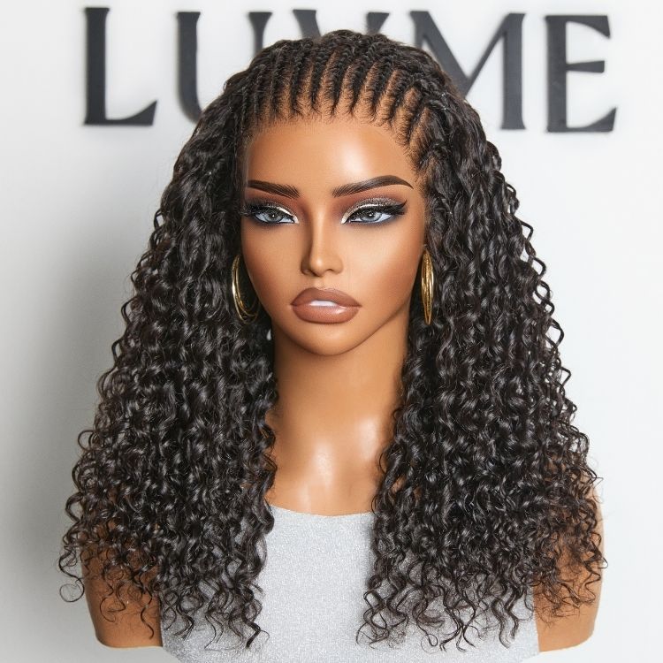 Readitress™ | PreMax Wigs Knotless Fulani Braids Deep Wave Glueless Ear-to-ear 13x6 Frontal HD Lace Wig Human Hair Flexi-Fit Drawstring Cap-07