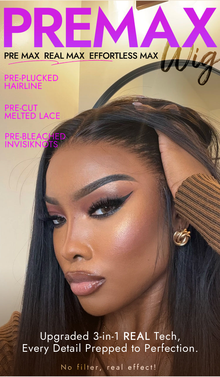 The Weekend Relaxer | PreMax Wigs | Super Natural Hairline Silky Straight Glueless 13x4 Frontal Lace Wig Human Hair Pre-Cut Lace-22
