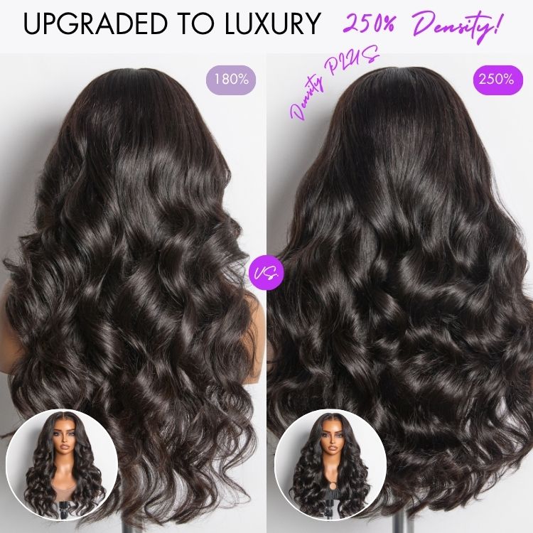 Luvme Hair NatureMAX™ 200%/250% density loose wave HD lace front wig with pre-cut lace and adjustable drawstring cap.