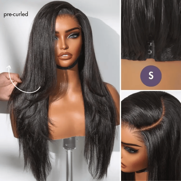 New Customers Only | Luvme All-Day Comfort™ Wig Layered Light Yaki Straight / Loose Body Wave Glueless 7x6 Closure HD Lace Human Hair Wig Pre-Cut Lace-30