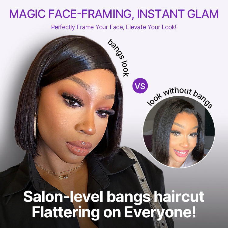 Swoop Bangs Breathable Cap Deep Left C Part Silky Straight Glueless 5x5 Closure Lace Bob Wig-04