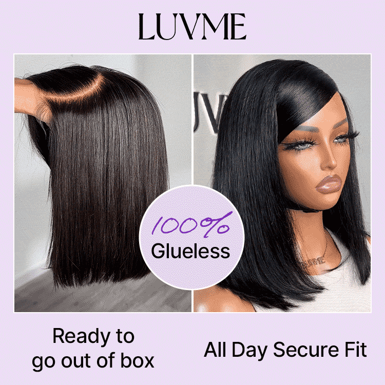 Swoop Bangs Breathable Cap Deep Left C Part Silky Straight Glueless 5x5 Closure Lace Bob Wig-06
