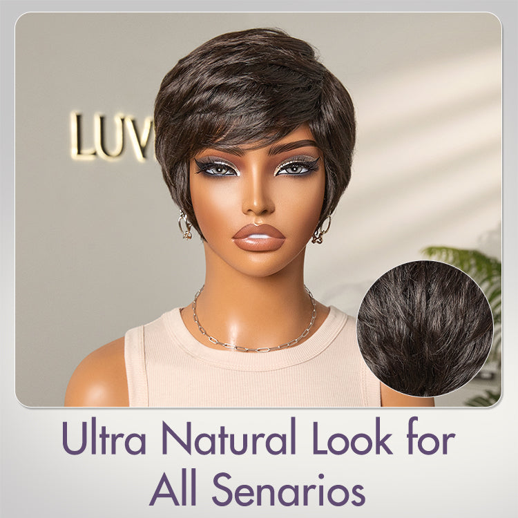 Mature Boss Glueless Throw On & Go Short Pixie Cut Wig with Bangs Breathable Cap - US Only-05
