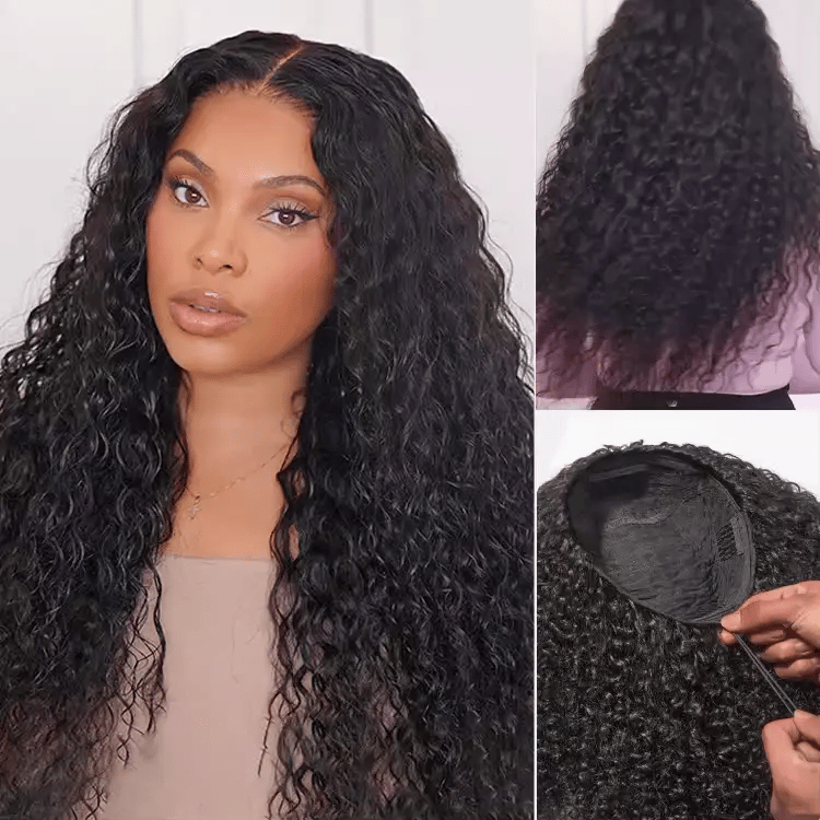 Luvme Too Easy Texture 3-In-1 Half Wig 180% Density Water Wave Glueless Flexi-Fit Drawstring Wig-02