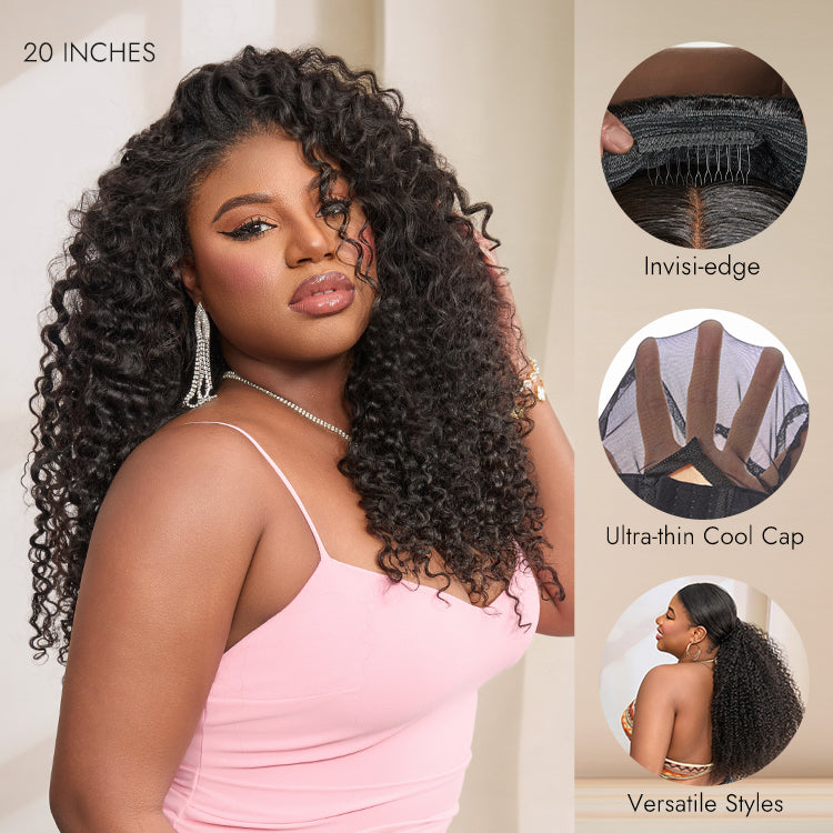 Luvme Too Easy Texture 3-In-1 Half Wig 180% Density Water Wave Glueless Flexi-Fit Drawstring Wig-05
