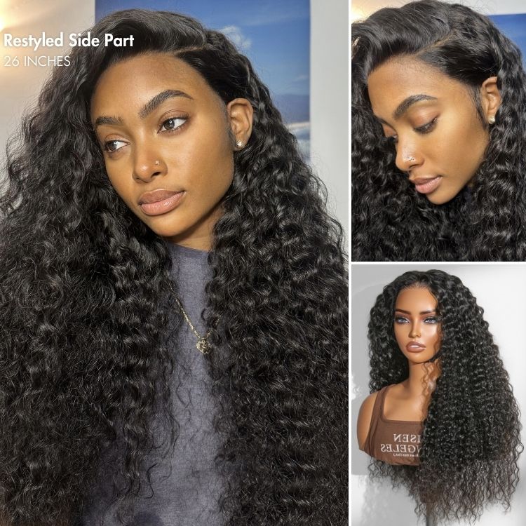 PreMax 250% Density Water Wave Glueless Flexi-Fit Drawstring 13x4 Frontal Lace Fluffy Curly High Density Wig Pre-Cut Lace-06