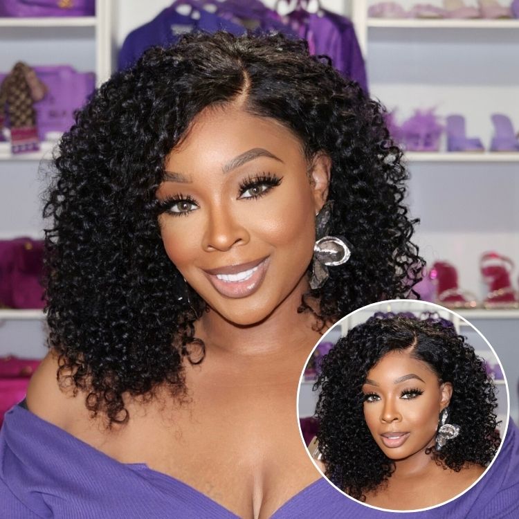 180% Density Face-Framing Trendy Curly Wig Glueless Ear-to-ear Wide T Lace Front Wig Human Hair Pre-Cut Lace-22