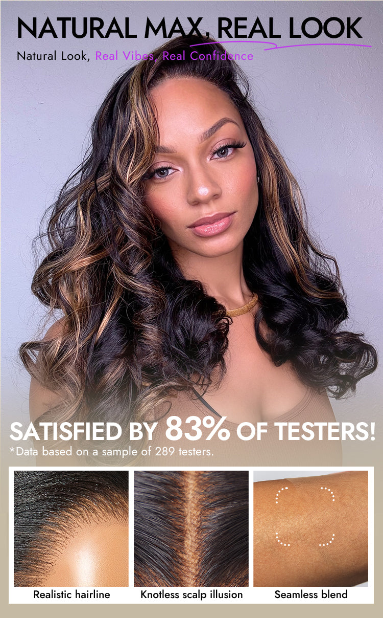 22 Inch=$159.9 | PreMax Wigs | Super Natural Hairline Blonde Mix Black Loose Wave Glueless 5x5 Closure HD Lace Wig-10