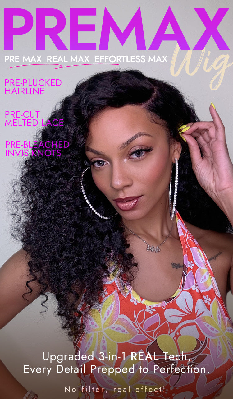 PreMax Wigs | Ear to Ear Super Natural Hairline Deep Wave Glueless 5x5 Upgraded Lace Front Long Curly Wig Pre-Cut Lace-06