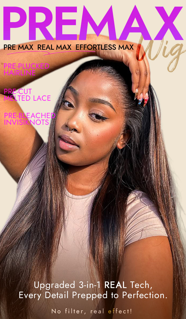 22 Inch=$159.9 | PreMax Wigs | Ultra Natural Hairline Brown Highlight Silky Straight Glueless 13x4 Frontal Lace Long Wig-09