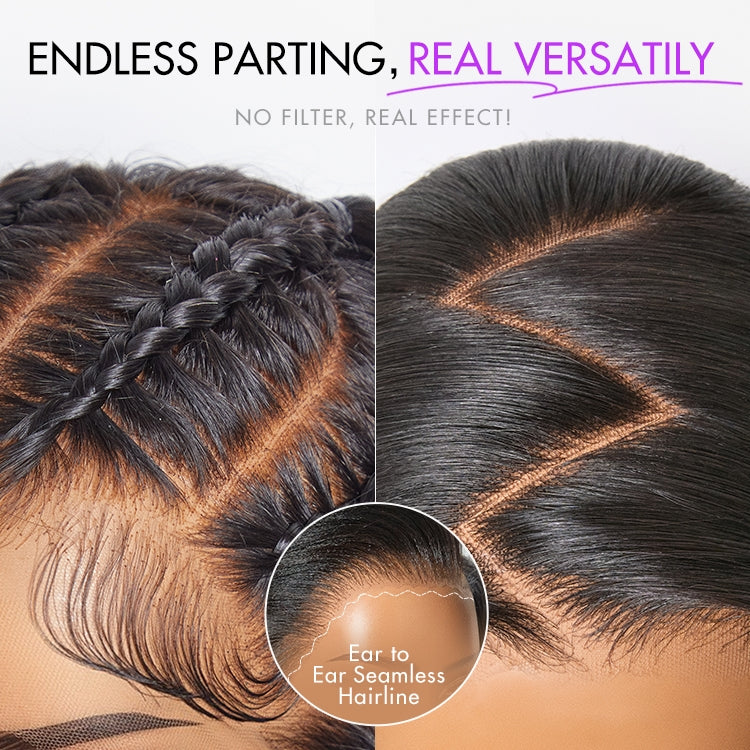 PreMax Wigs | Ultra Natural Hairline Brown Highlight Silky Straight Glueless 13x4 Frontal Lace Long Wig Pre-Cut Lace-07